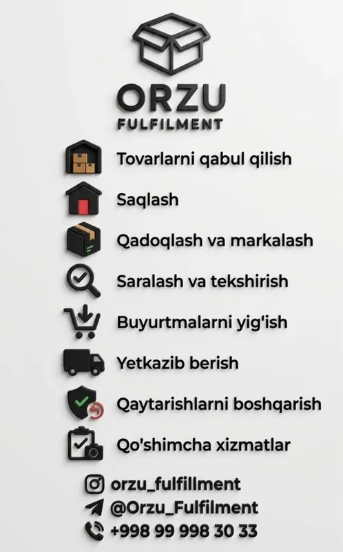 Fufillment-Ombor, Qadoqlash, Yetkazish (TO’LIQ XIZMAT) Uzum&Yandex — фото 1