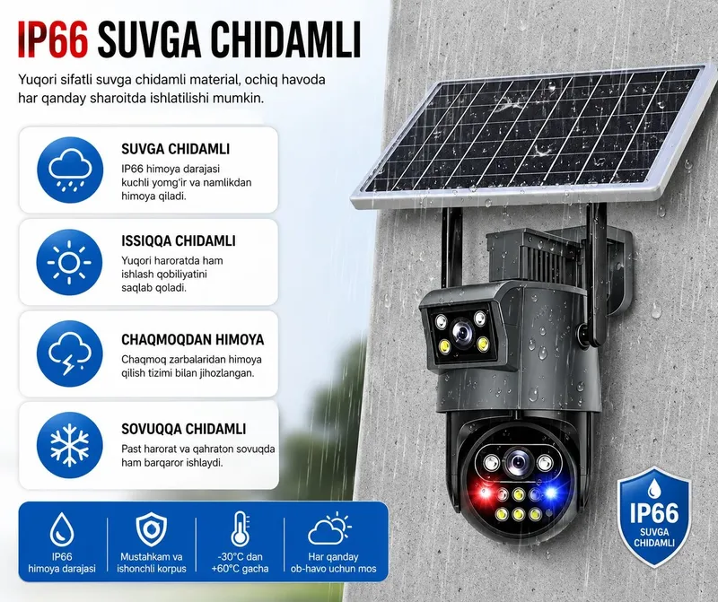 Quyosh kamera dual camera 4g solar camera sim kartada ishlaydi — фото 1