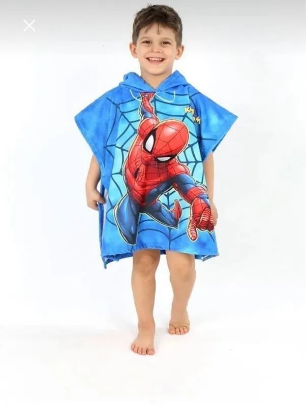 Детское полотенце-пончо sochiq poncho Spiderman Superman Hulk Batman