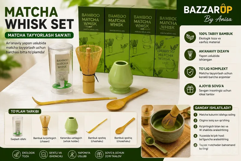 Matcha choy tayyorlash uchun nabor 7 Matcha choy tayyorlash uchun nabor 7