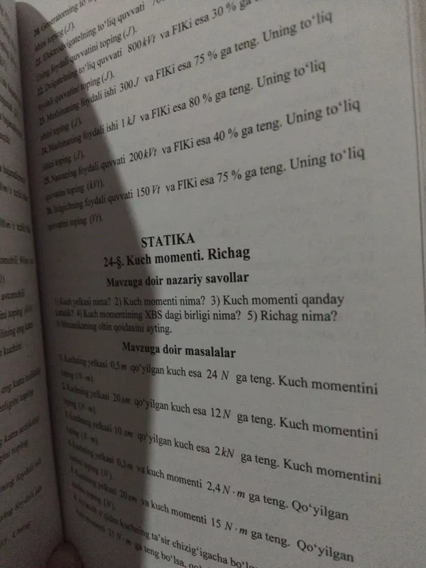 Fizikadan savol va masalalar tõplami    yangi 3
