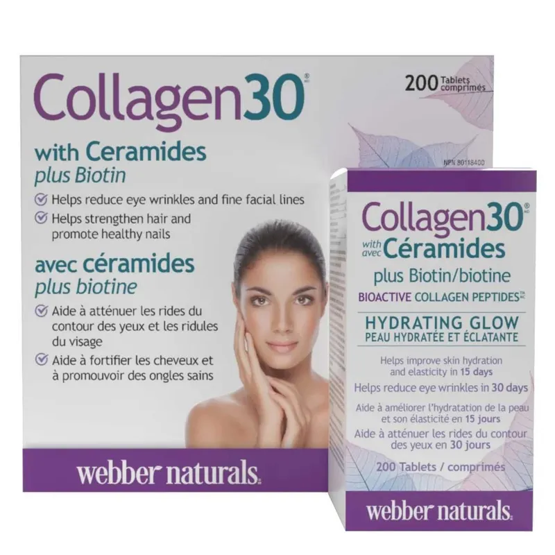 Коллаген Церамид Webber Naturals Collagen 30+ Ceramides+ Biotin 200tab — фото 1