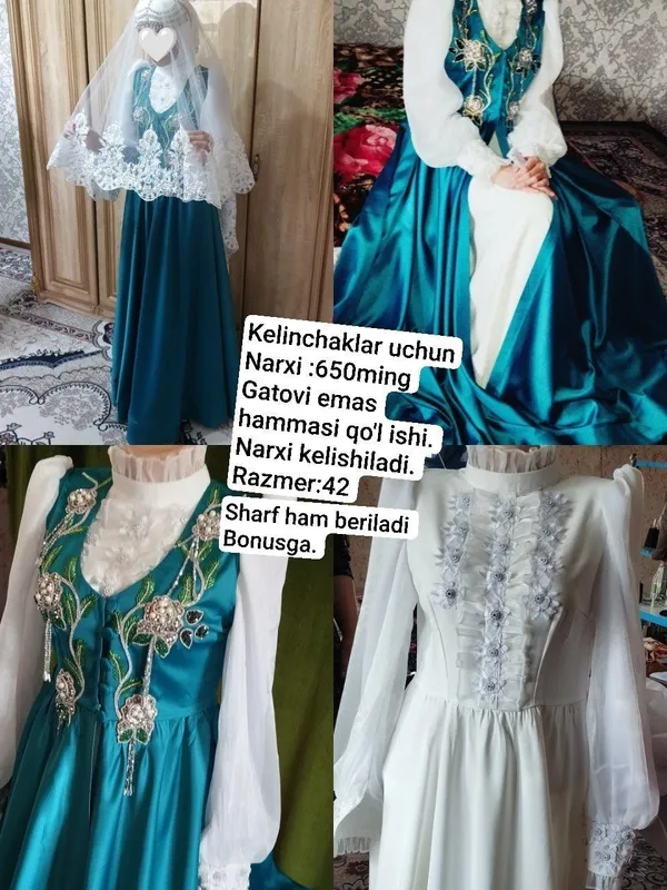 Kelinchaklik uchun kiyim sharf ham beriladi Kelinchaklik uchun kiyim sharf ham beriladi