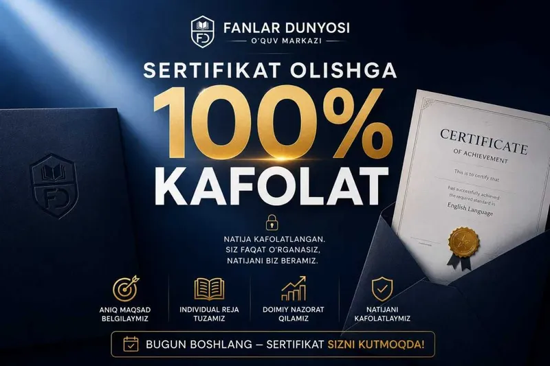 Sertifikat olishga 100% kafolat beramiz 1