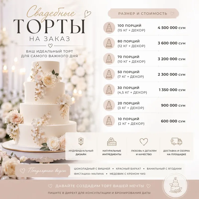 Свадебные торты Ташкент