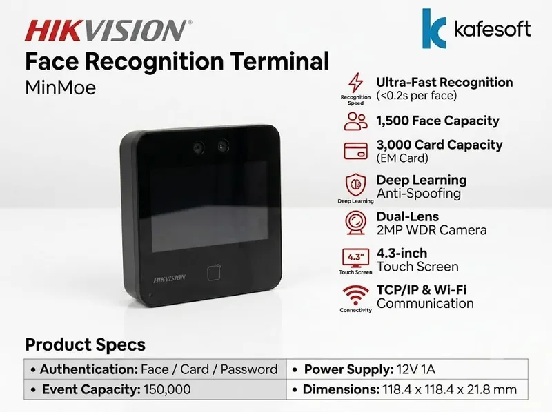 Samarqand Hikvision yuzni aniqlash skaneri modeli DS-K1T343M 1