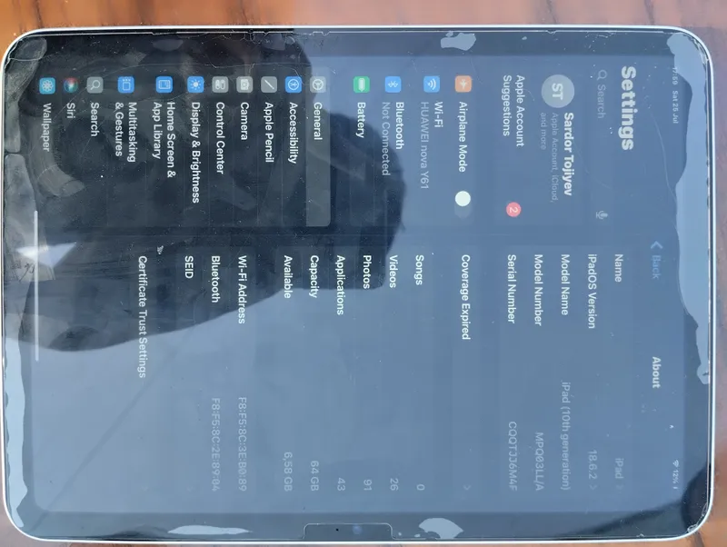 Ipad 10 th Gen, + BT KEYBOARD (Клавиатура) 1