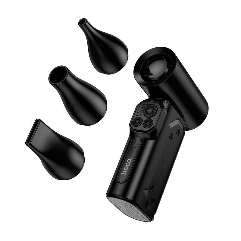 Hoco HX68 Turbo Jet Fan, 130000 RPM, мощный турбо-фен 8000mAh 3насадки — фото 4