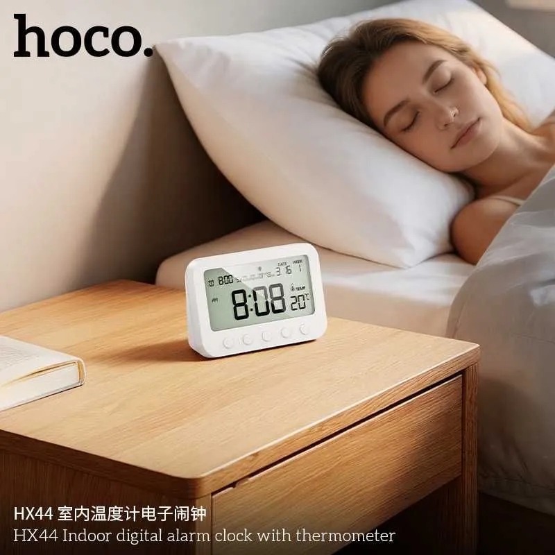 Hoco HX44 Электронный будильник с термометром и LCD-дисплеем 3 Hoco HX44 Электронный будильник с термометром и LCD-дисплеем 3
