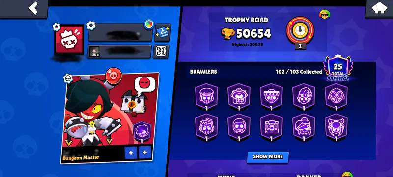 BRAWL STARS аккаунт 50к 102 бойцов, 1 марс.