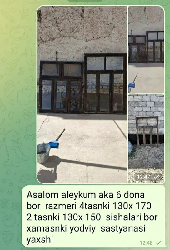 Derazalar arzon narxda sotiladi soni 6 ta Derazalar arzon narxda sotiladi soni 6 ta
