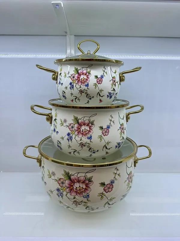 Набор кастрюль с крышками — 3 предмета — фото 1