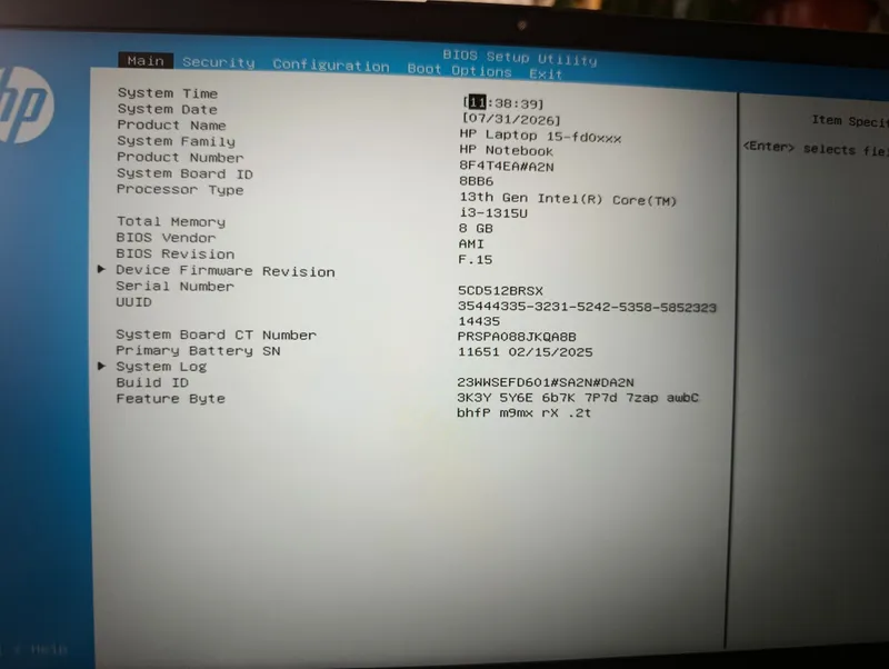 ноутбук hp 15 на intel core i3 1315u 4