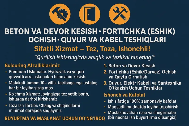 АЛМАЗНОЕ ВУРЕНИЯ Одбойный молоток Beton kesish teshish xizmatlari.