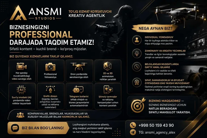 Animatsion 2D va 3D roliklar yaratish Animatsion 2D va 3D roliklar yaratish