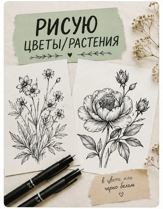 Рисую цветы/растения 1
