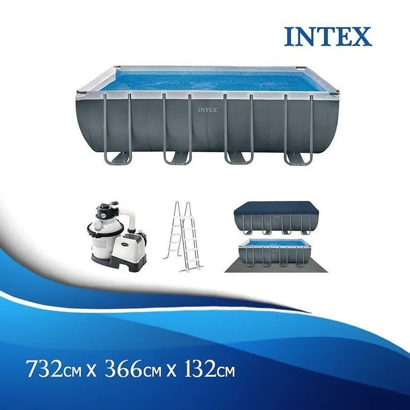 Каркасный бассейн INTEX 732x366x132 Karkasniy basseyn baseyin Hovuz — фото 4