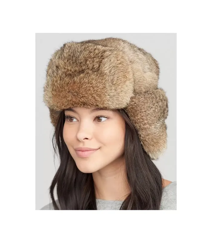 Ayollar uchun ushanka shapka, tabiiy mo‘yna 2 Ayollar uchun ushanka shapka, tabiiy mo‘yna 2