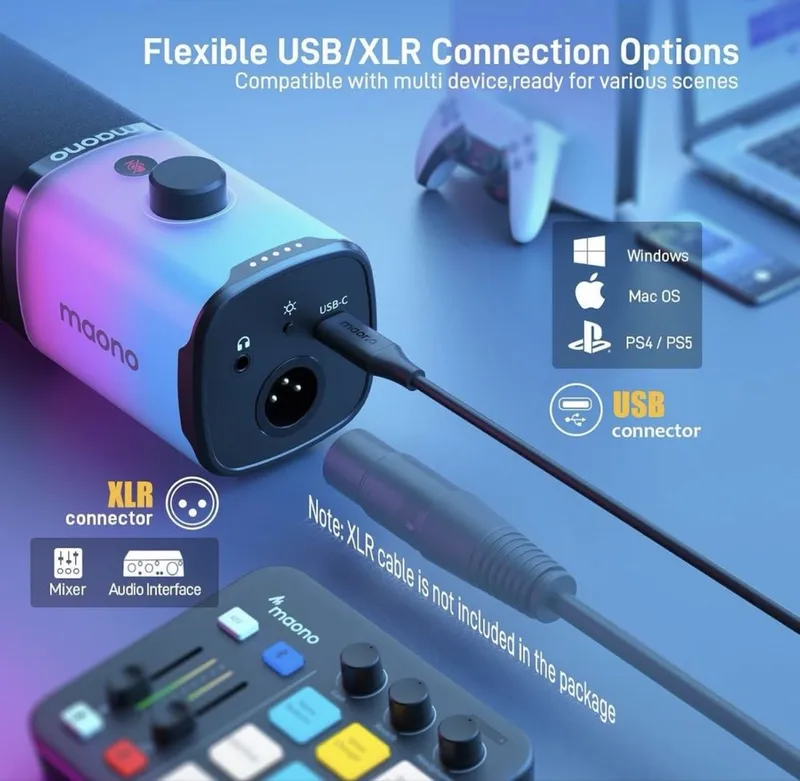 MAONO PD100X микрофон USB/XLR — для стрима, подкастов — фото 2 MAONO PD100X микрофон USB/XLR — для стрима, подкастов — фото 2