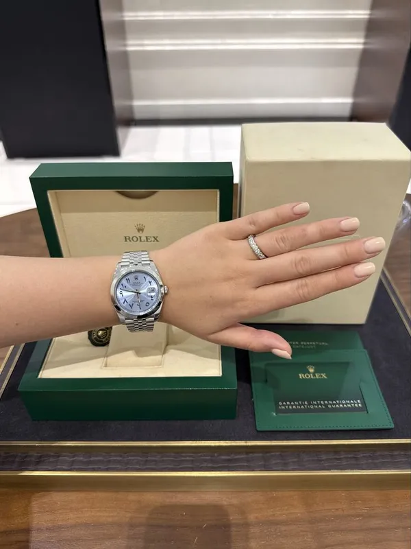 Rolex Datejust 41mm Steel Ice Blue Arabic Dial Custom 126300 — фото 1