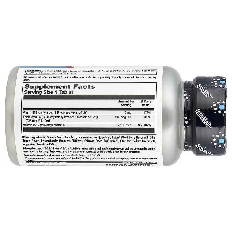 KAL B-6 B-12 Methyl Folate Mixed Berry B-6 B-12 метилфолат B 6 B 12 — фото 2