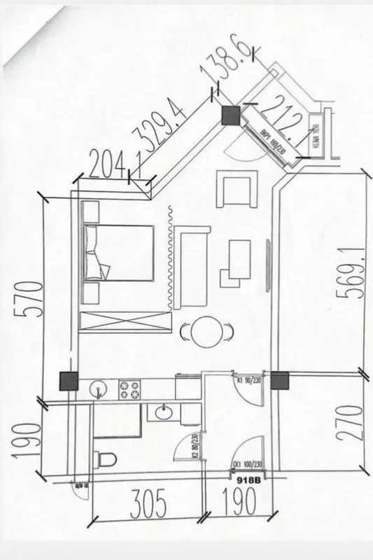1 xonali kvartira, 50 m2, Mirzo Ulug'bek 1 xonali kvartira, 50 m2, Mirzo Ulug'bek