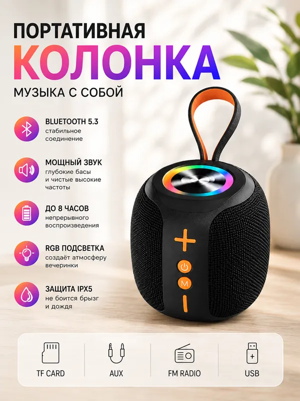 Мощная беспроводная Bluetooth-колонка – 80W 5