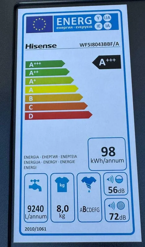 Стиральная машина Hisense 8 кг WF5I8043BBF Inverter Steam iJet Wi-Fi 7