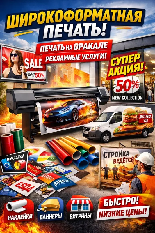 Широкоформатная печать | Печать на оракале | Рекламные услуги