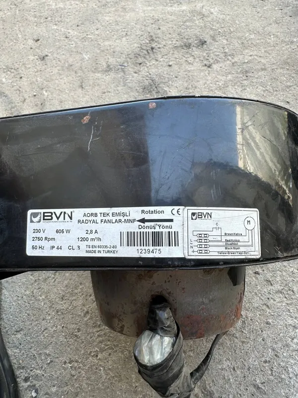Радиальный вентилятор BVN 605W, 1200 м³/ч, 230V — б/у 1 Радиальный вентилятор BVN 605W, 1200 м³/ч, 230V — б/у 1