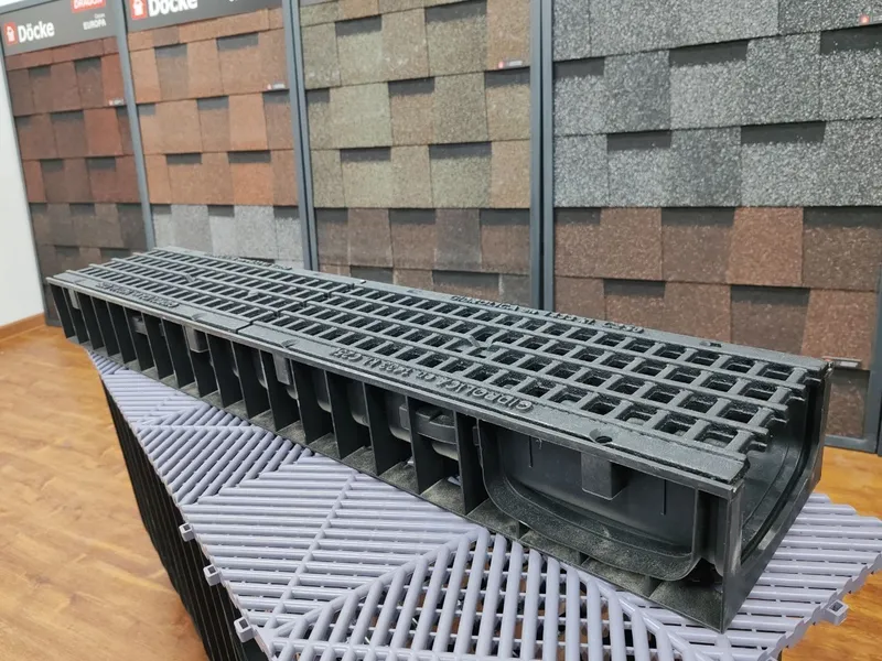 Лоток DN150 H120 пластик+ решотка чугун ч-50 С250 (20 тонна) Гидролика — фото 1