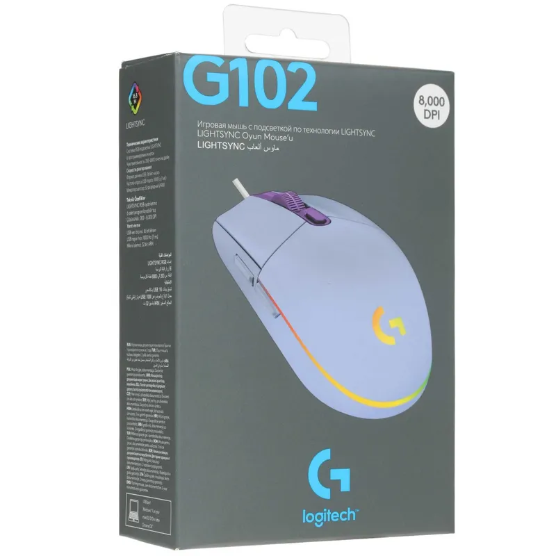 \ Мышь Logitech G102 Lightsync Lilac — фото 3