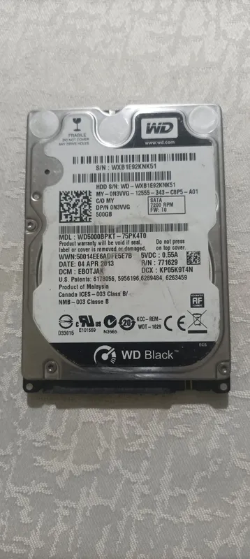 HDD 500GB faqat ma'lumot saqlash uchun