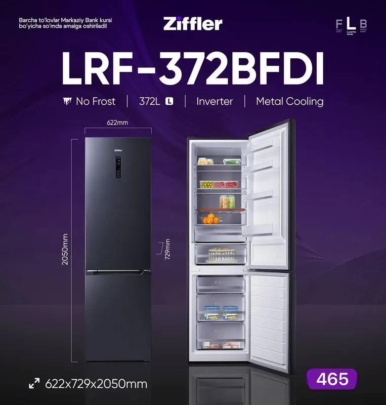 Холодильник ziffler по Ташкенту бесплатно доставка