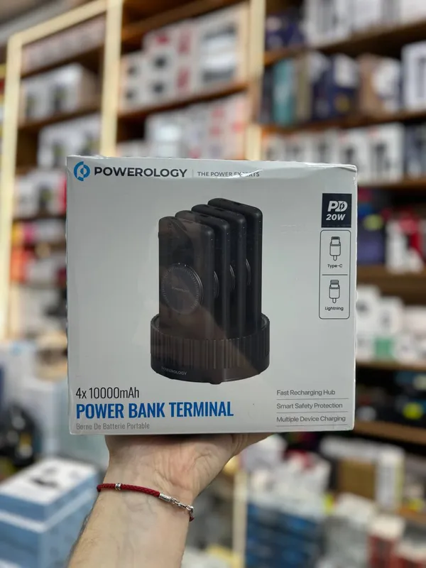 Powerology 4-in-1 станция с повербанками 10000 mAh PD 100W QC Wireless (4 шт) — фото 1