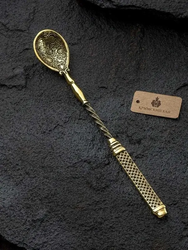 Ложка бронзовая для кофе/чая "Самарканд" (19 см.)