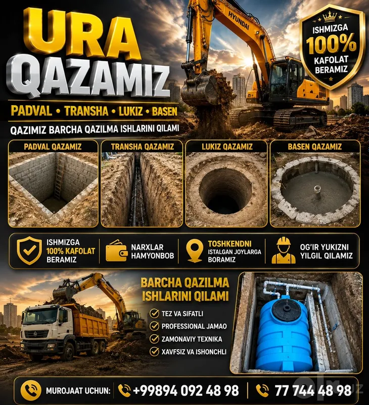 o'ra urachi qazilma ishlarini qilami toshkedi buylap 8 o'ra urachi qazilma ishlarini qilami toshkedi buylap 8