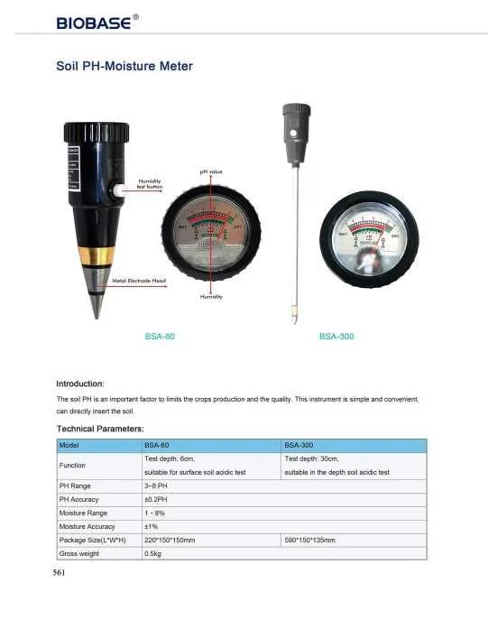 Soil pH-Moisture Meter BSA-300 Измеритель pH и влажности почвы
