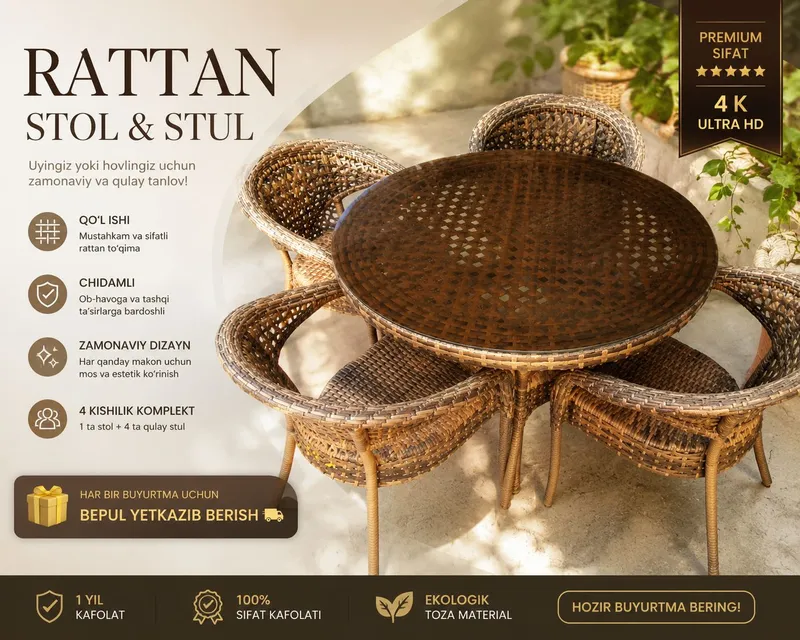 Rattan stol stul