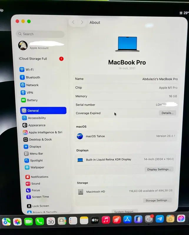 MacBook Pro M1 Pro (Silver) 16/512- (Makbuk-Apple) 8 MacBook Pro M1 Pro (Silver) 16/512- (Makbuk-Apple) 8