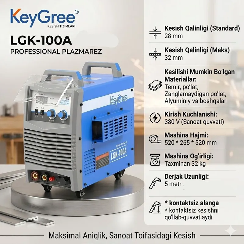 Keygree LGK-100A plazmarez kompressorli, svarkali 32mm — фото 2