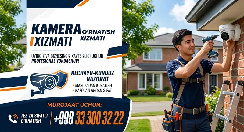 Kamera va Videokuzatuv o'rnatish xizmati | Kafolat va Sifat