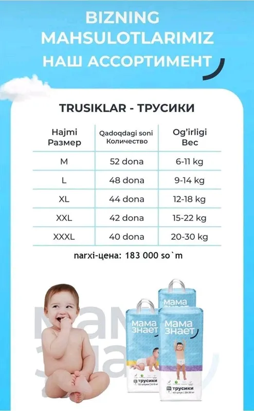 памперсы от мама знает 4