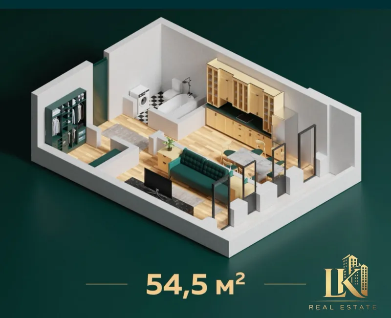 Продаётся 2-комнатная квартира 54 м² в ЖК Darhan Residence (коробка), Мирзо-Улугбекский район — фото 3