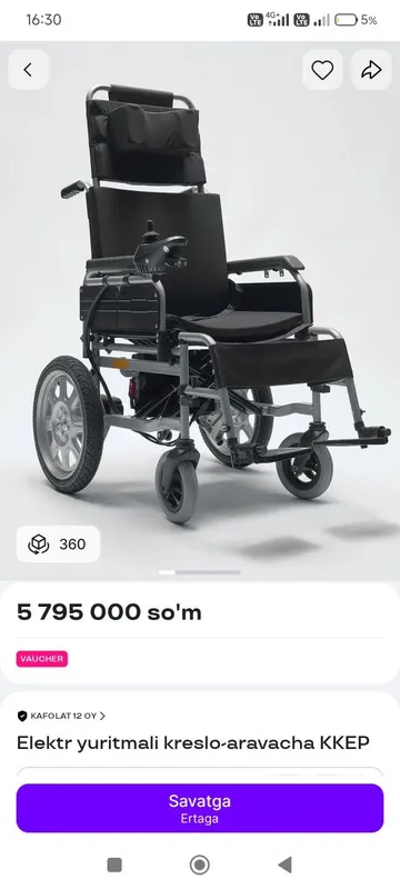 Elektroniy Nogironlar Aravachasi Sotiladi Narxi 420$ — фото 1