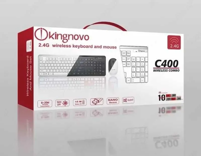 KB+Mouse Kingnovo C400 Wireless Combo клавиатура и мышь(bluet)черн+ KB+Mouse Kingnovo C400 Wireless Combo клавиатура и мышь(bluet)черн+
