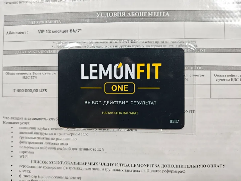 Abaniment Lemon Fit Zaliga Vip 6 oylik Abaniment Lemon Fit Zaliga Vip 6 oylik
