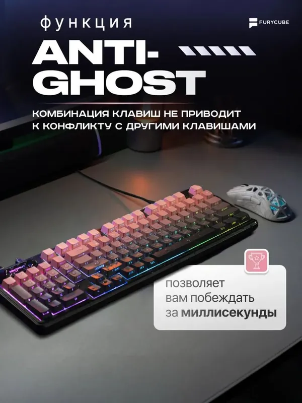 Мембранная водонепроницаемая клавиатура FURYCUBE IP98 7