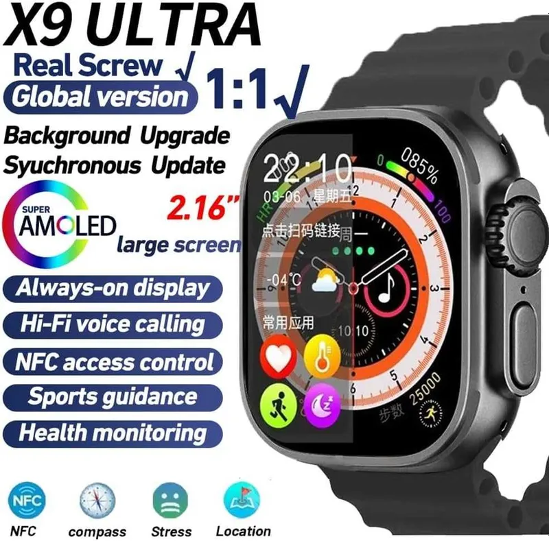 Aksiya! Smart Watch X9 ULTRA aqlli soatlari, qora rang 1 Aksiya! Smart Watch X9 ULTRA aqlli soatlari, qora rang 1