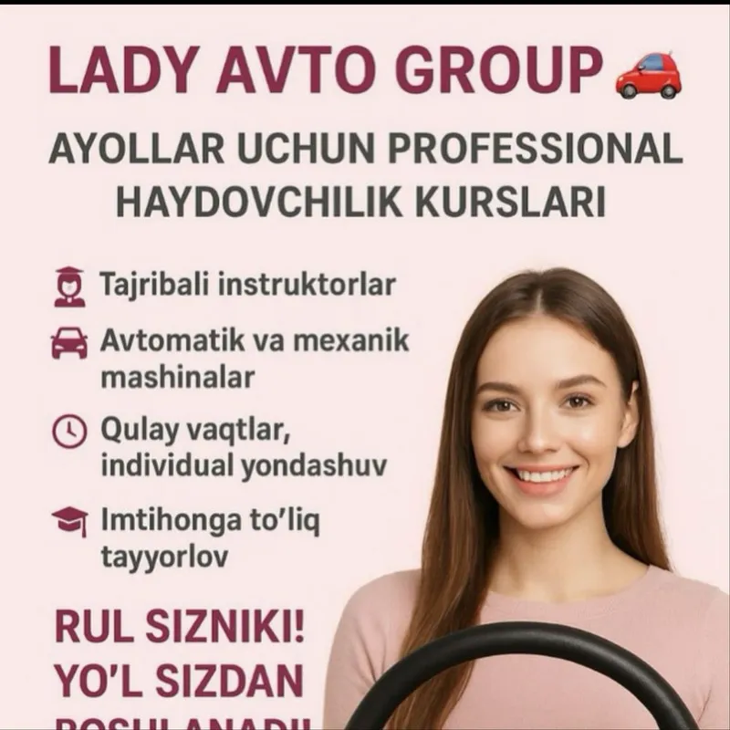 Avtomaktab Lady ayollar uchun maxsus